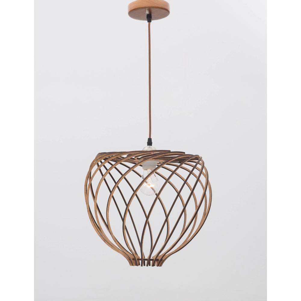 Wooden pendant lamp Adana Ø 35cm Lyora 5212017424952