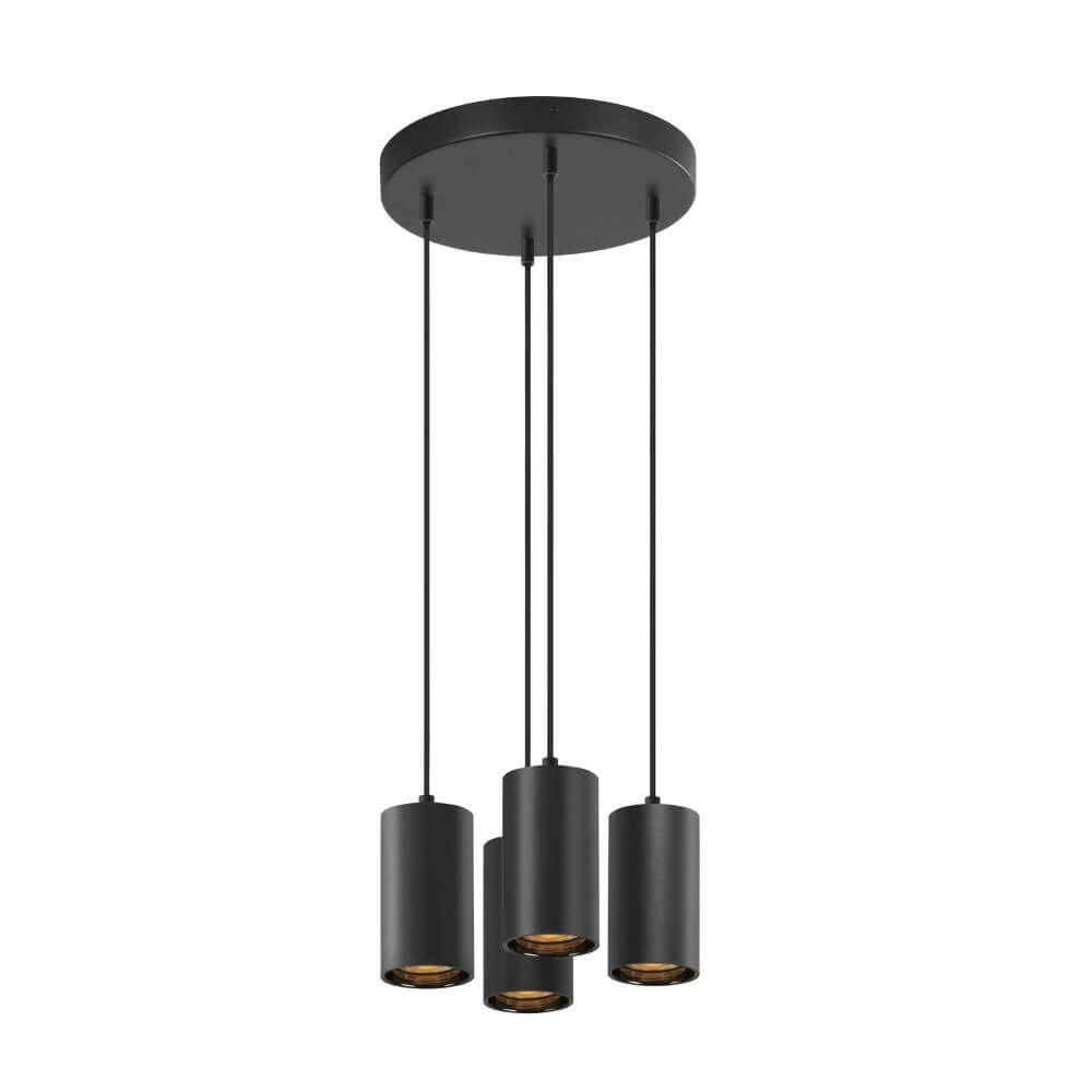Pendant Pendant Lamp Asto Tube black 4x GU10