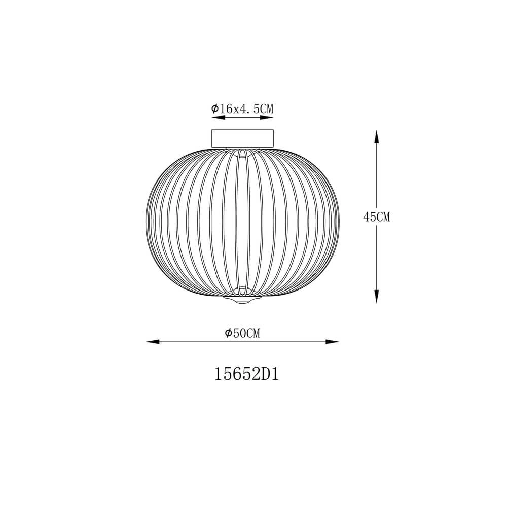 Black ceiling lamp Galway single cage Ø 50cm Globo 9007371468331
