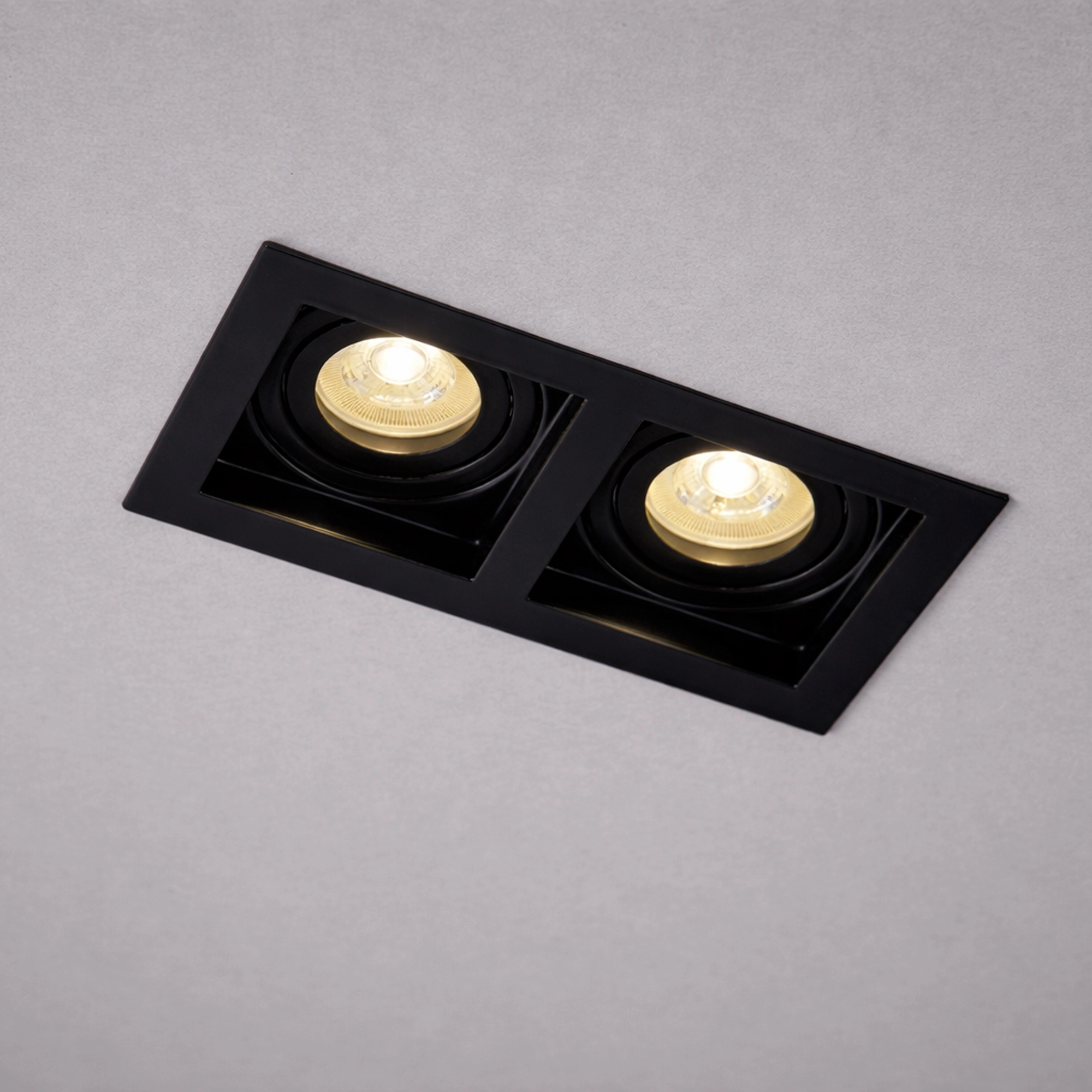 Rectangular recessed spotlight Grid 2-light black