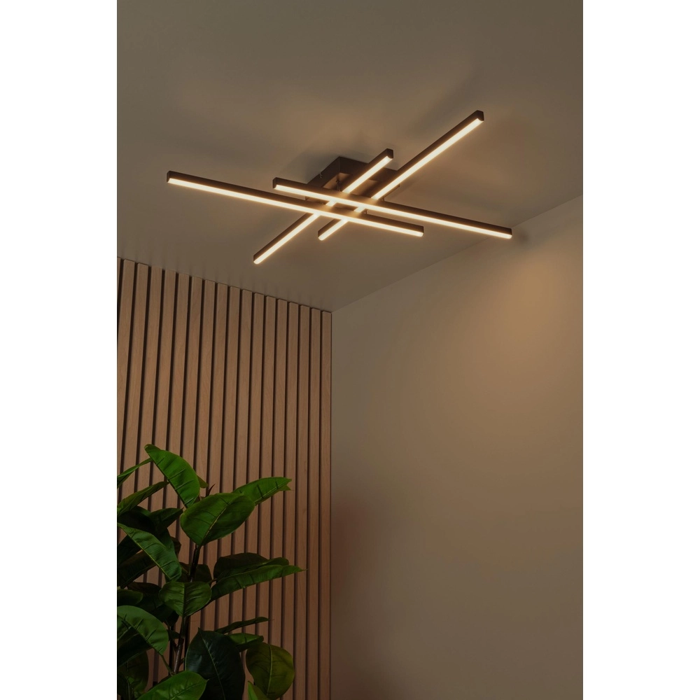 Modern ceiling lamp Novak black dimmable Lucide 5411212782946