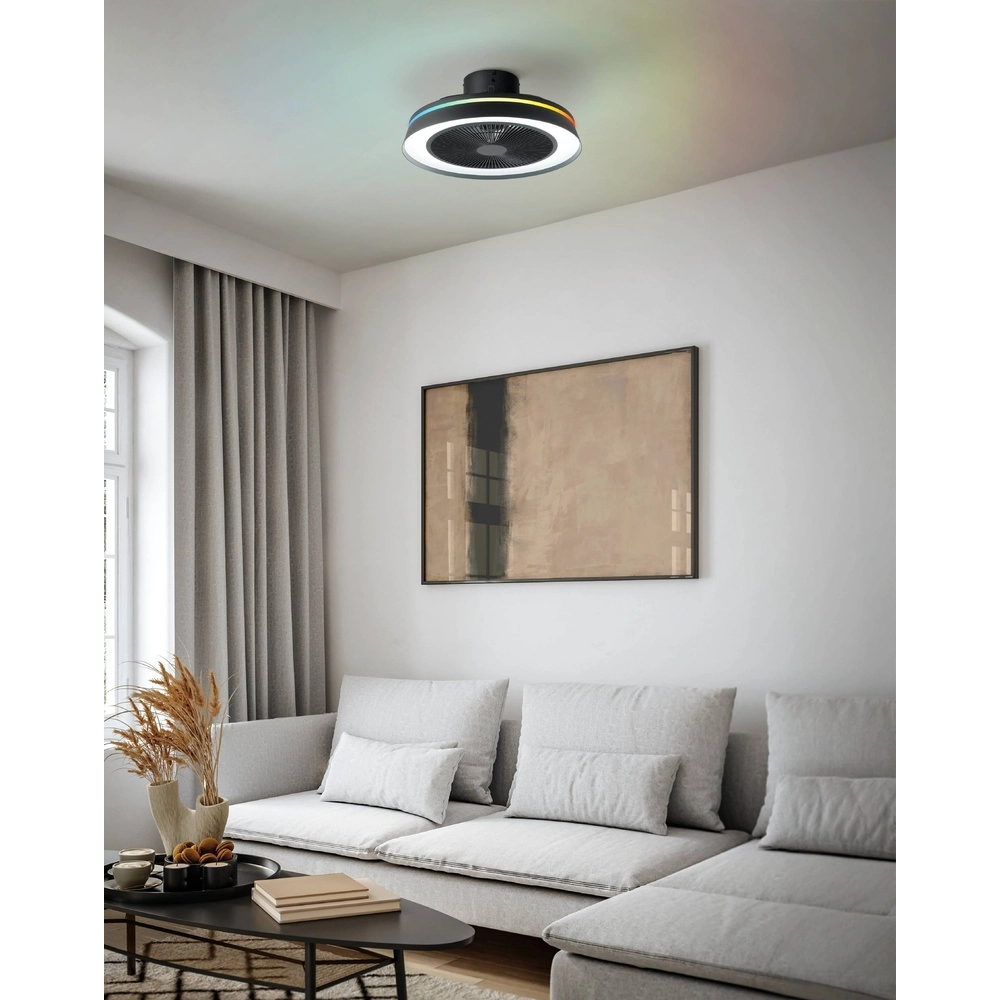 Black ceiling fan Vallonia Ø 48cm Eglo 9002759352172