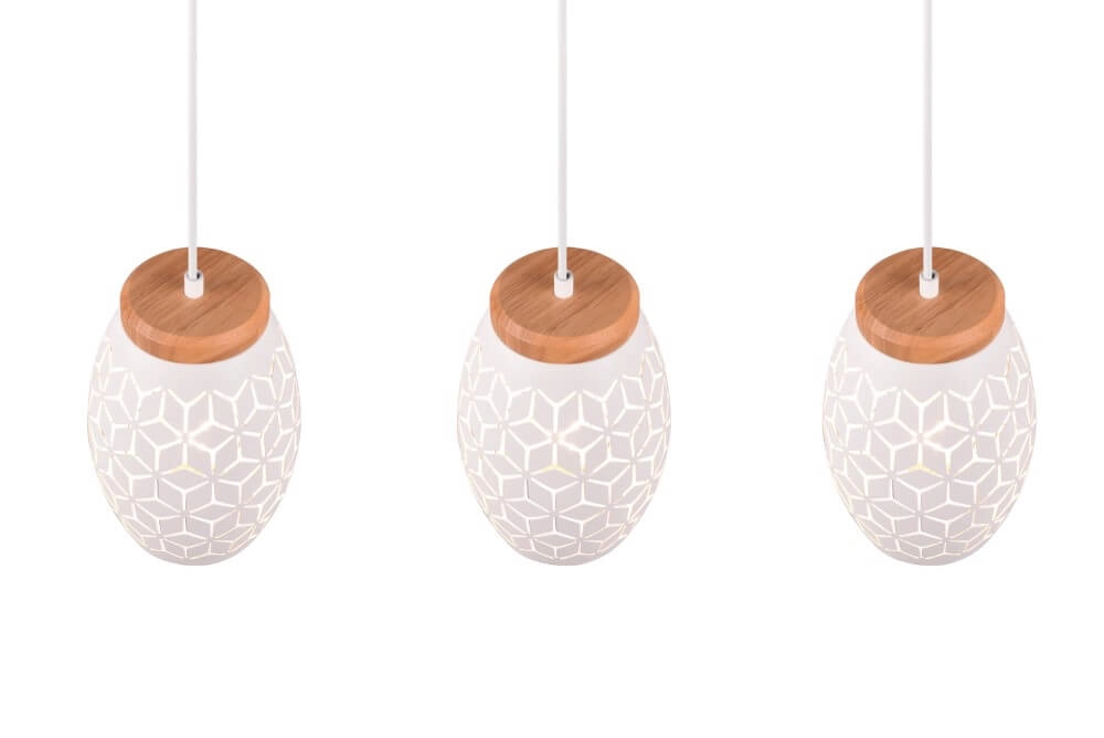 White pendant lamp Bidar 3-light Trio 4017807574920