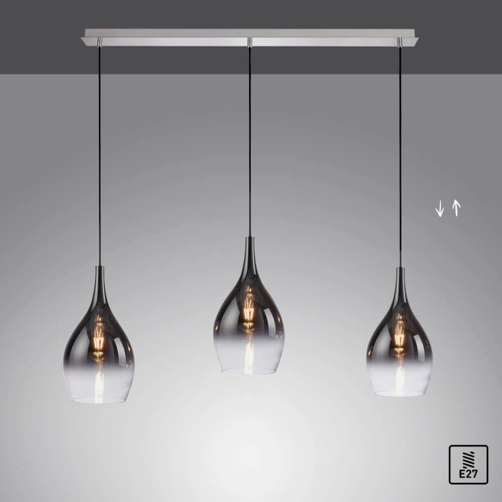 Modern pendant lamp Pilua 3-light straight Paul Neuhaus 4012248366103