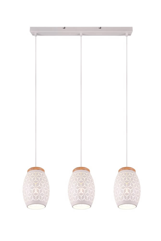 White pendant lamp Bidar 3-light Trio 4017807574920