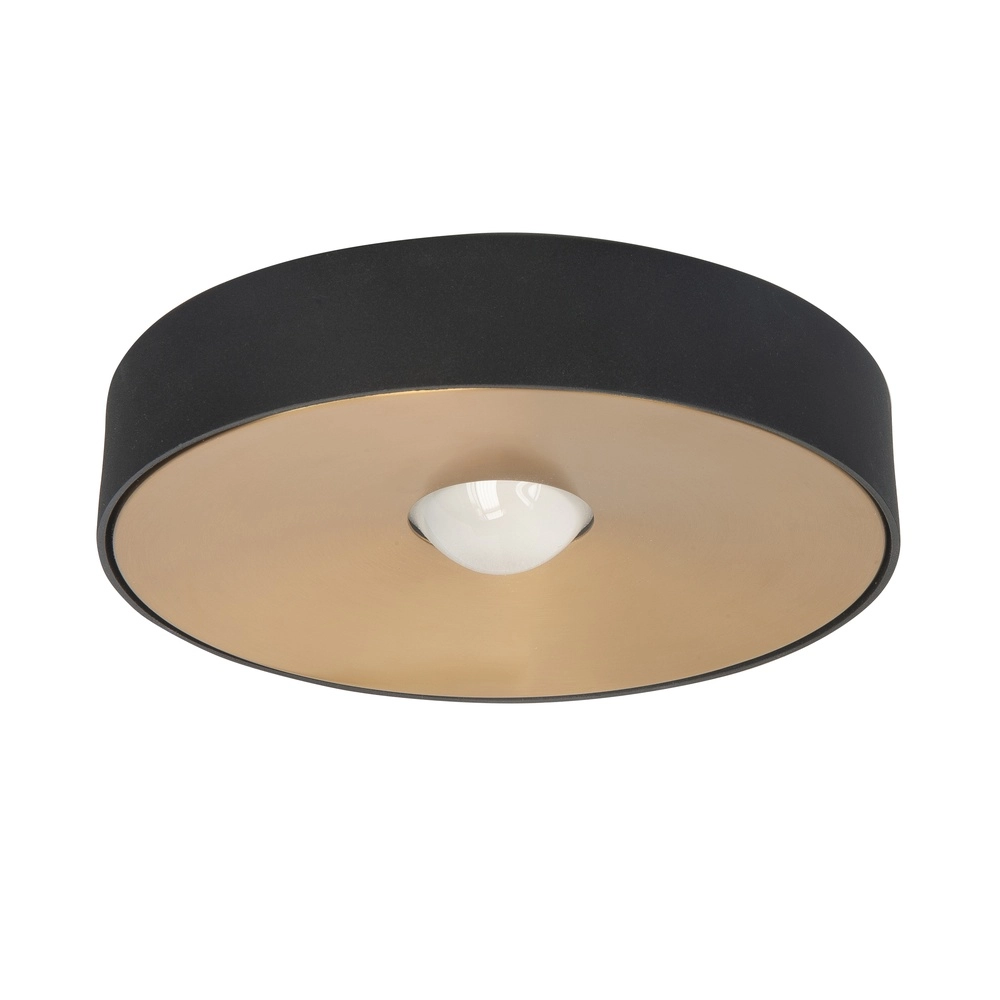 Ceiling lamp Bright black with brass Ø 20cm