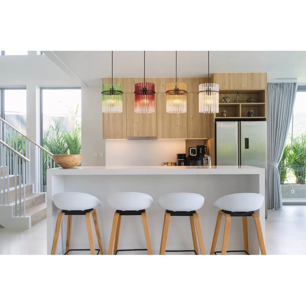 Black pendant lamp Gorley Coloured glass 4-lights Globo 9007371484003