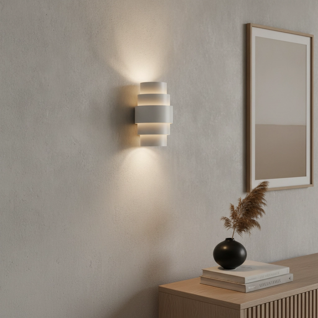 Design wall lamp Rolls White with gold inside