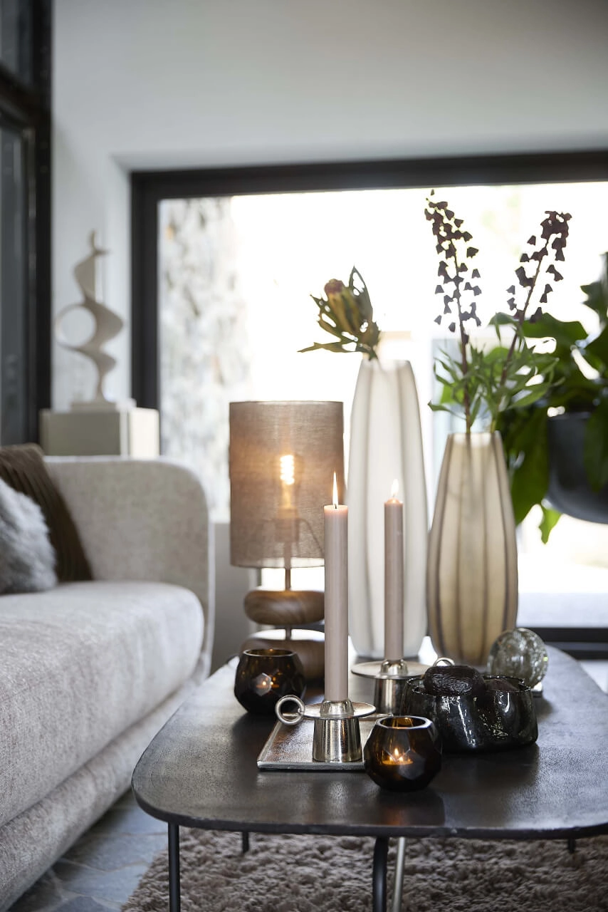 Table lamp Danialo wood with brown 50cm