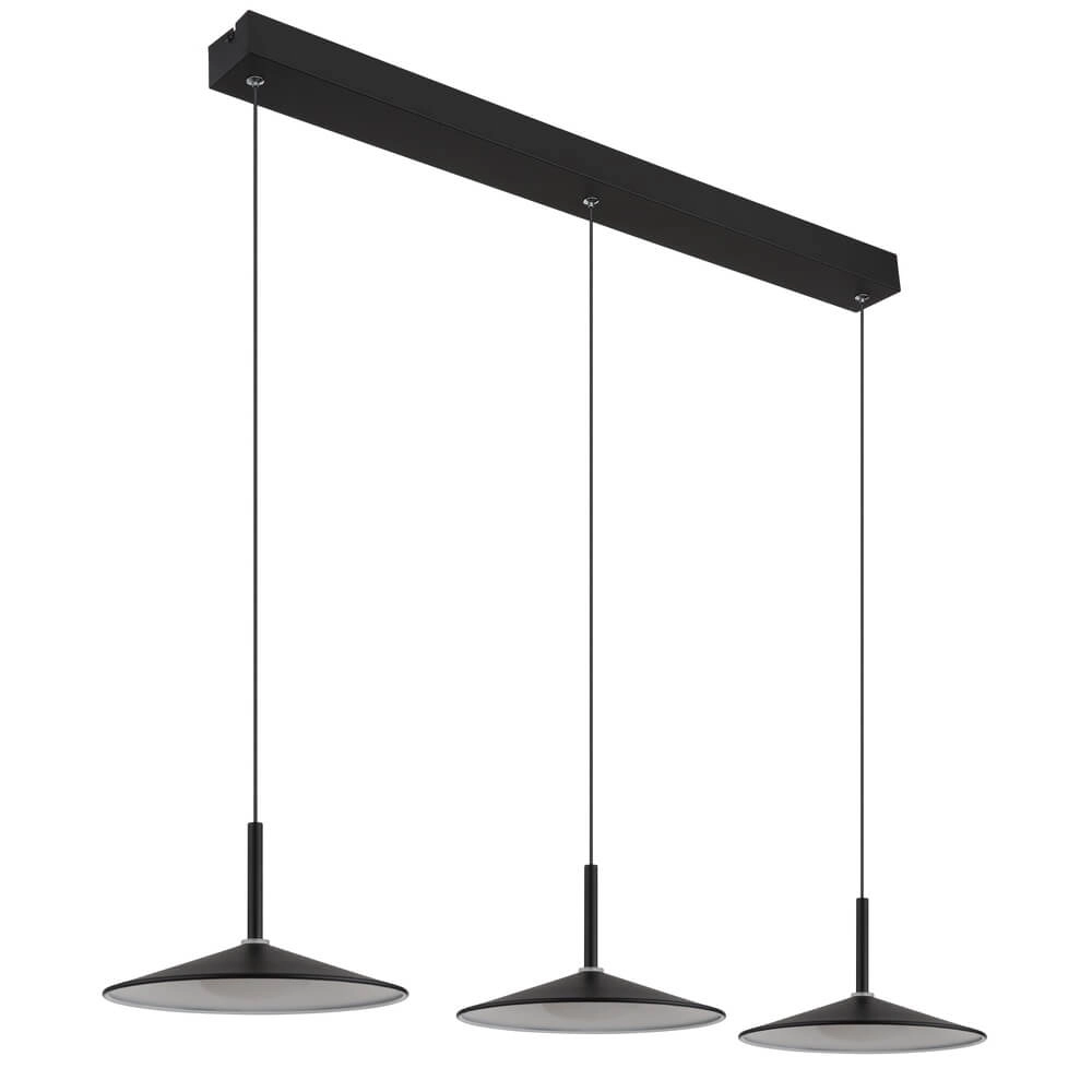 Black pendant lamp Lampone 3-light design Globo 9007371450374