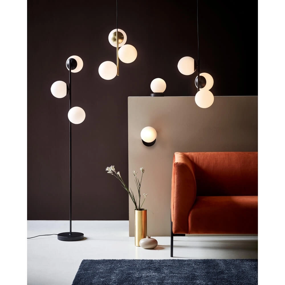 Floor lamp Lilly 3-light black with white sphere Nordlux 5701581459182