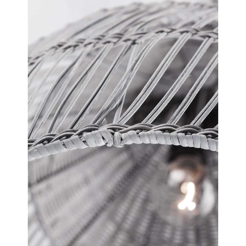 Grey pendant lamp Destin rattan Ø 42cm Lyora 5212017416681