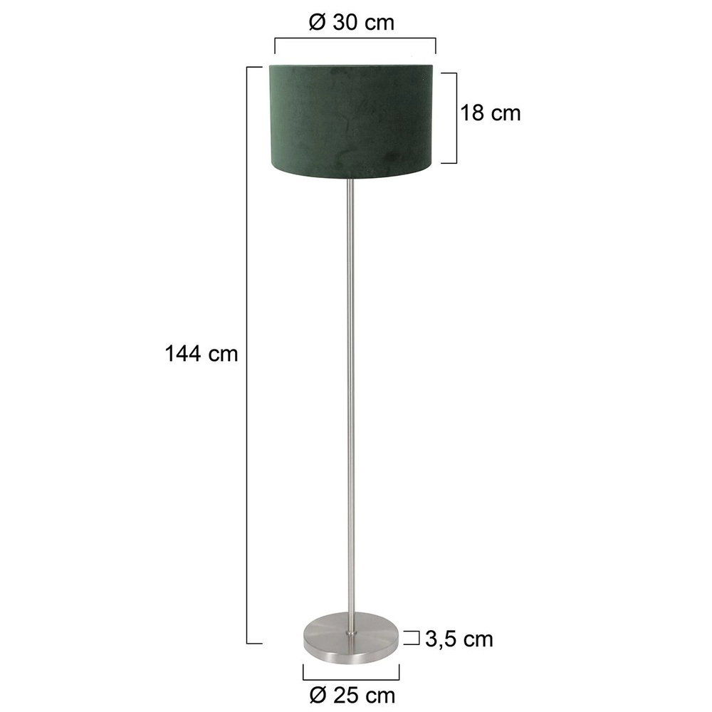 Floor lamp Noor with green hood Steinhauer 8712746182286