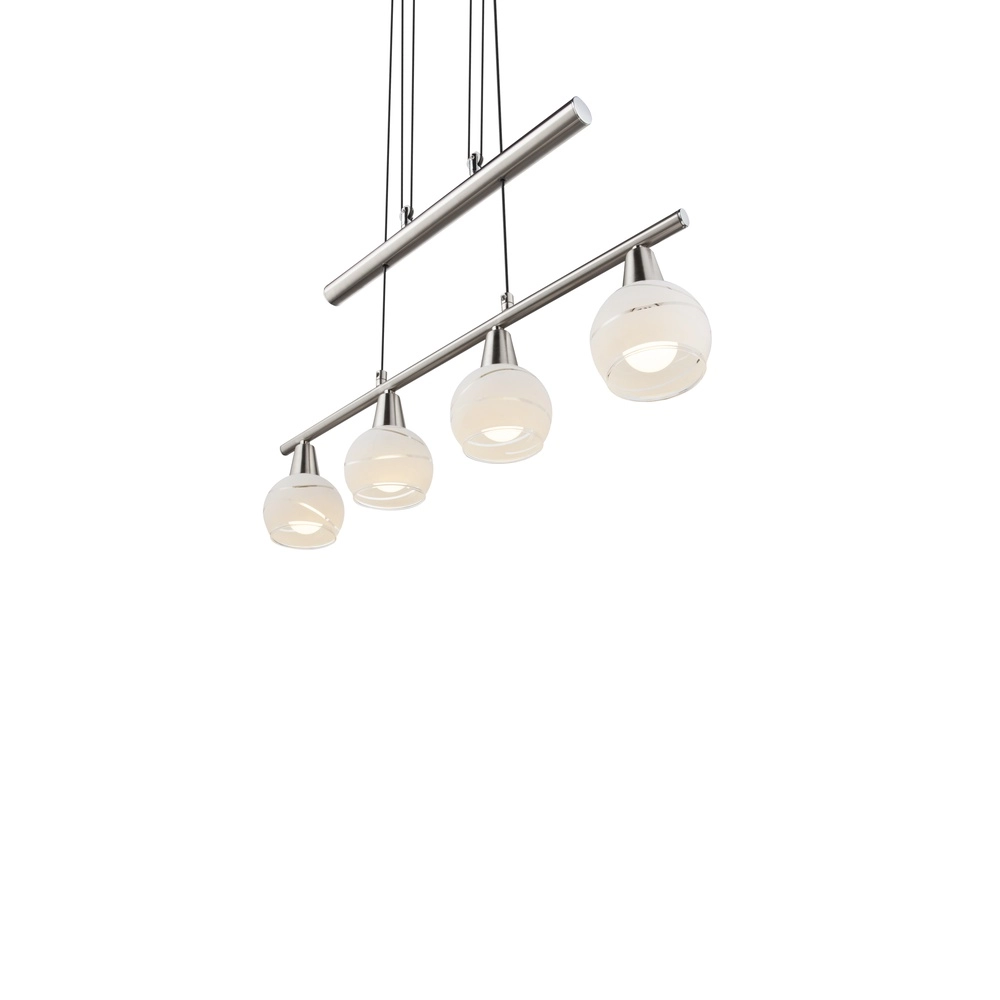 Pendant lamp Elliott 4-light nickel Globo 9007371319909