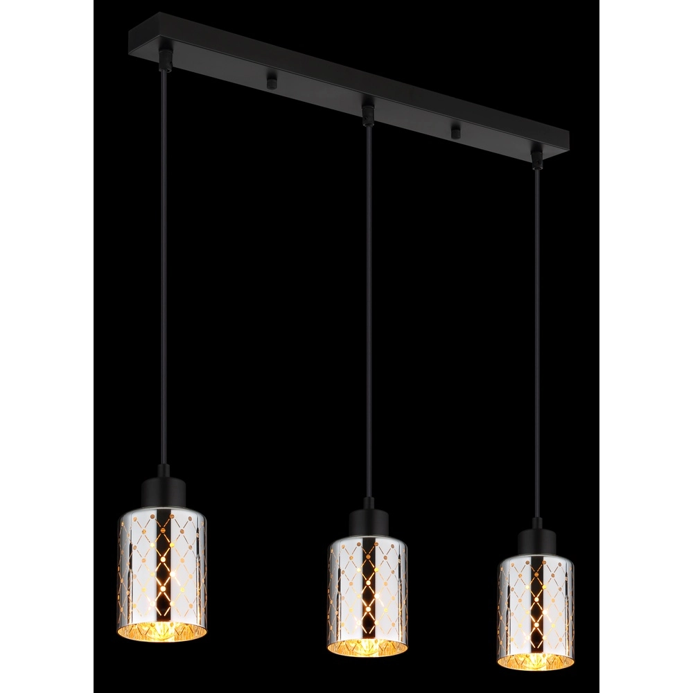 Design pendant lamp Alonso 3-light black Globo 9007371575251