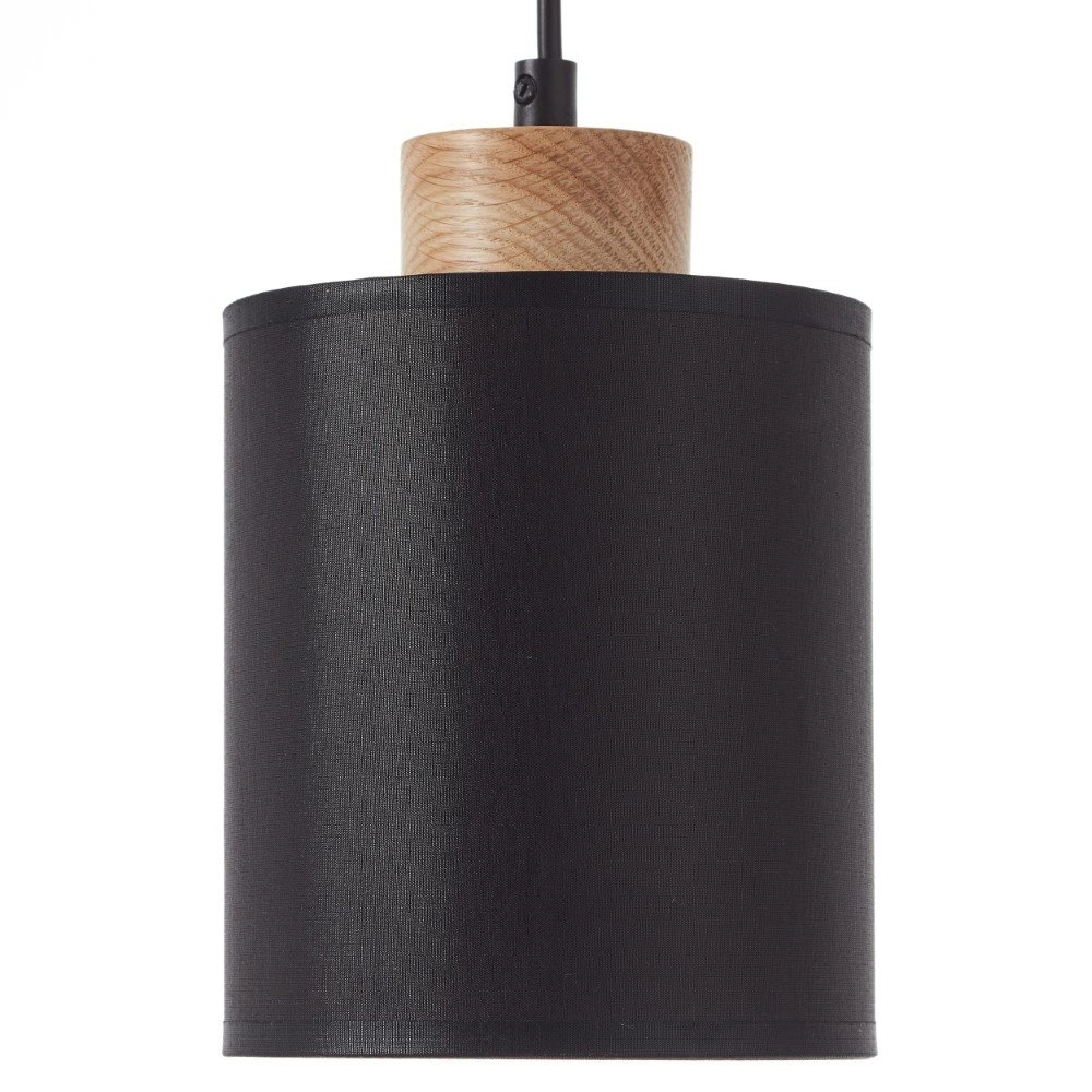 4-light hanging lamp Vonnie black with wood Brilliant 4004353391644