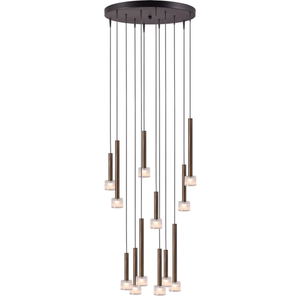 Led pendant light Fabro 12-lights - antique copper
