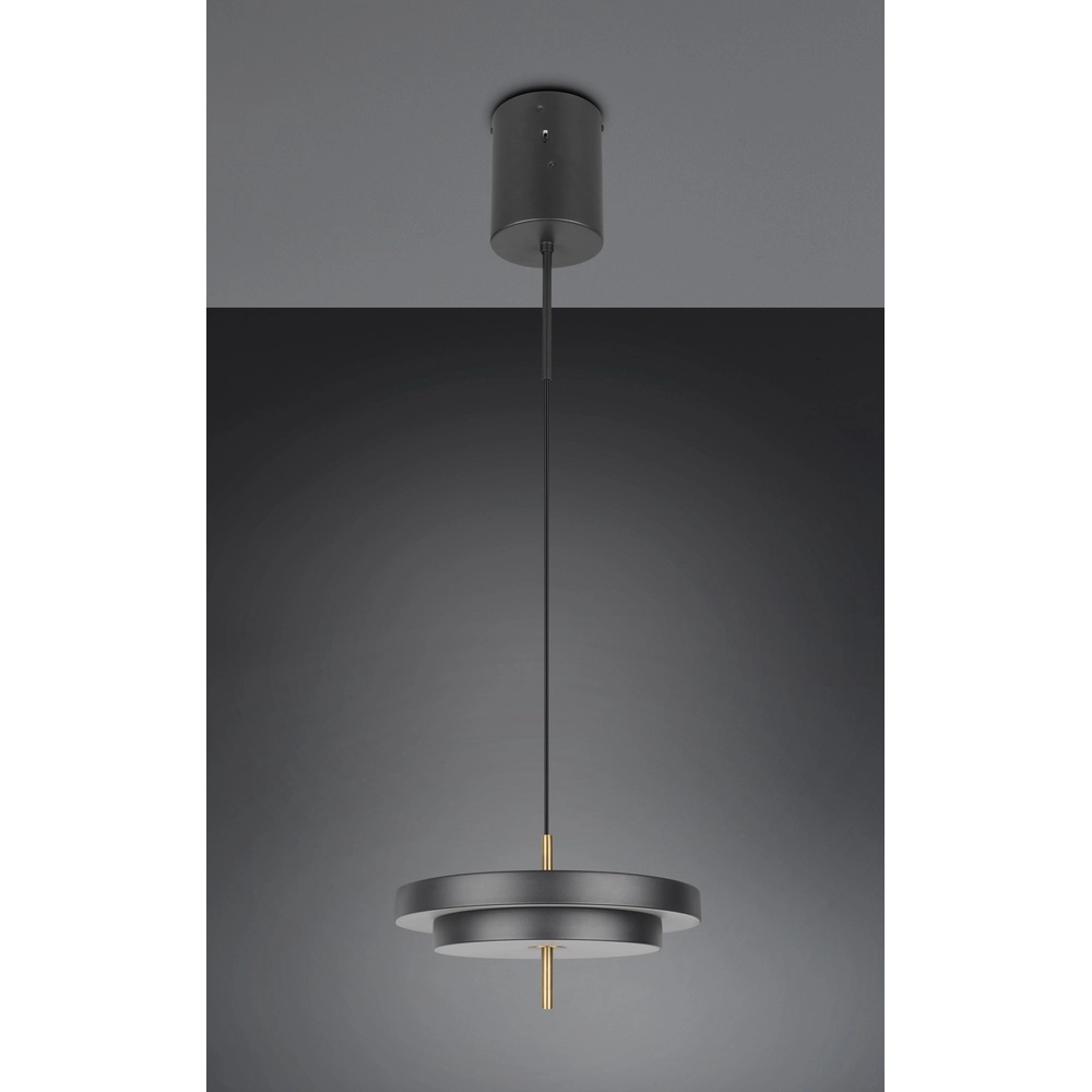 Design pendant lamp Keaton black with gold Ø 40cm Trio 4017807653366