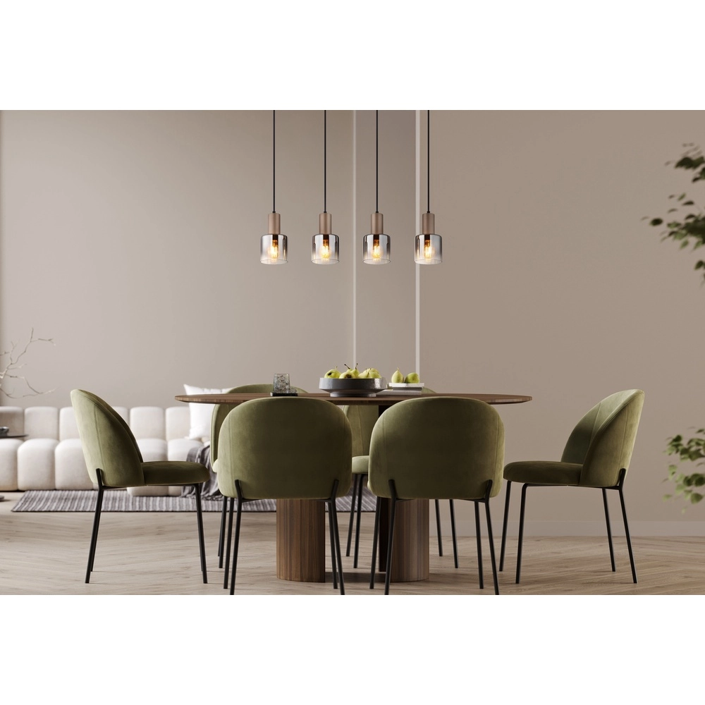 Pendant lamp Walton 4-light coffee brown Globo 9007371586189