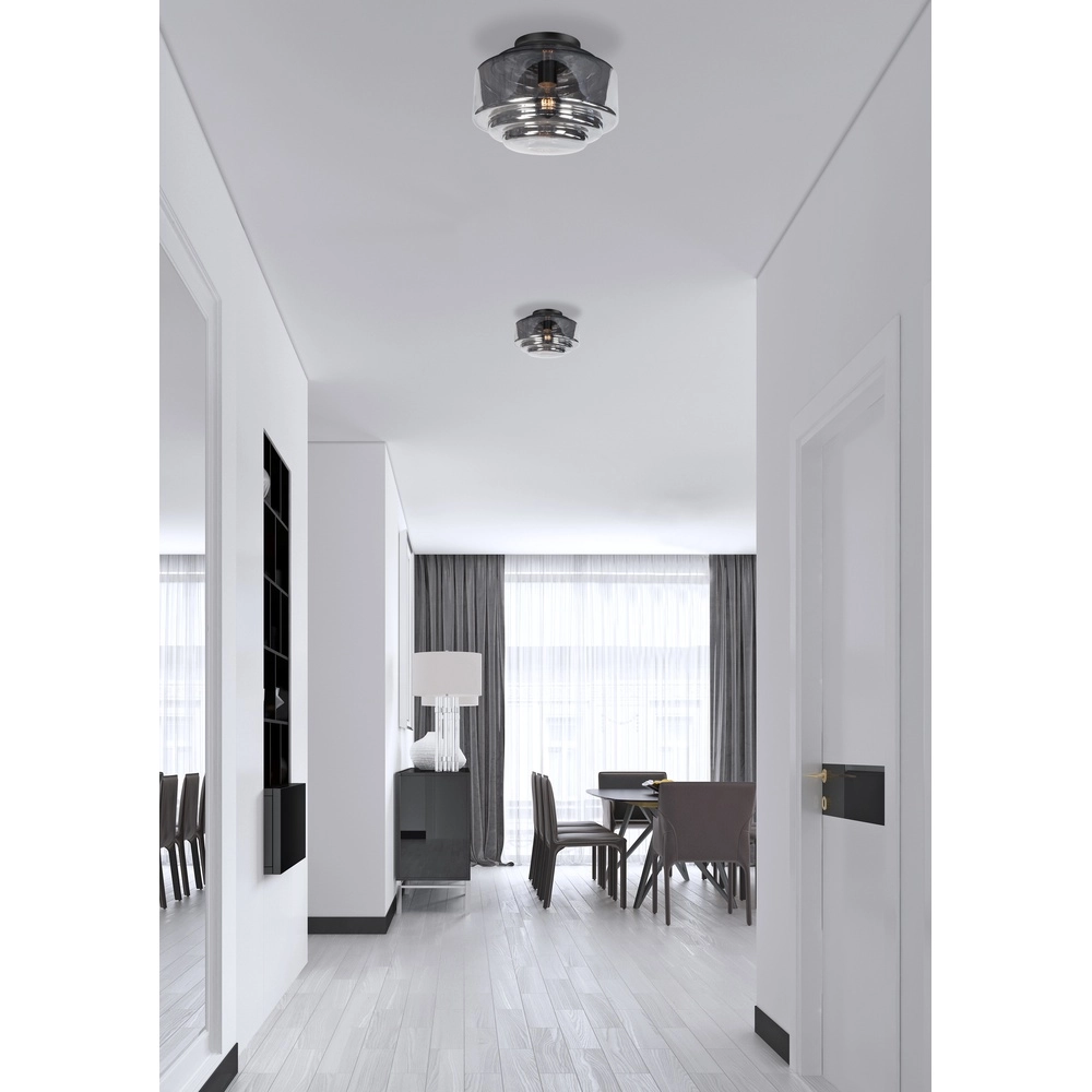 Ceiling lamp Cambridge smoke glass Ø 30cm Highlight 8718379036002