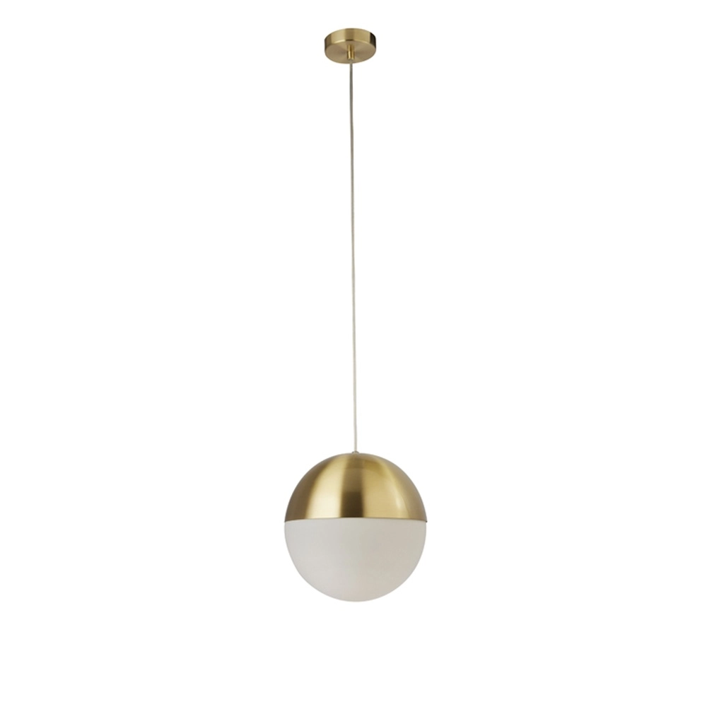 Design pendant lamp Endor Ø 20cm gold and white glass Searchlight 5053423260655