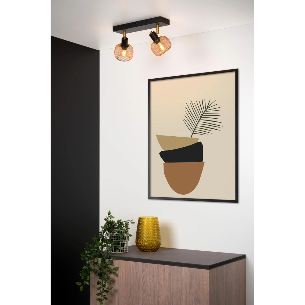 Ceiling light Maren 2-light gold Lucide 5411212771087