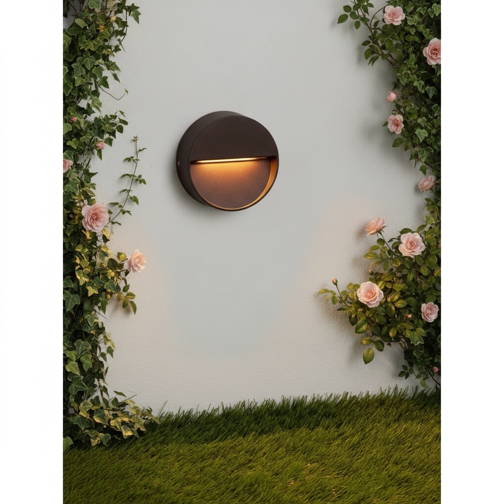 Round wall lamp Sete Rusty brown
