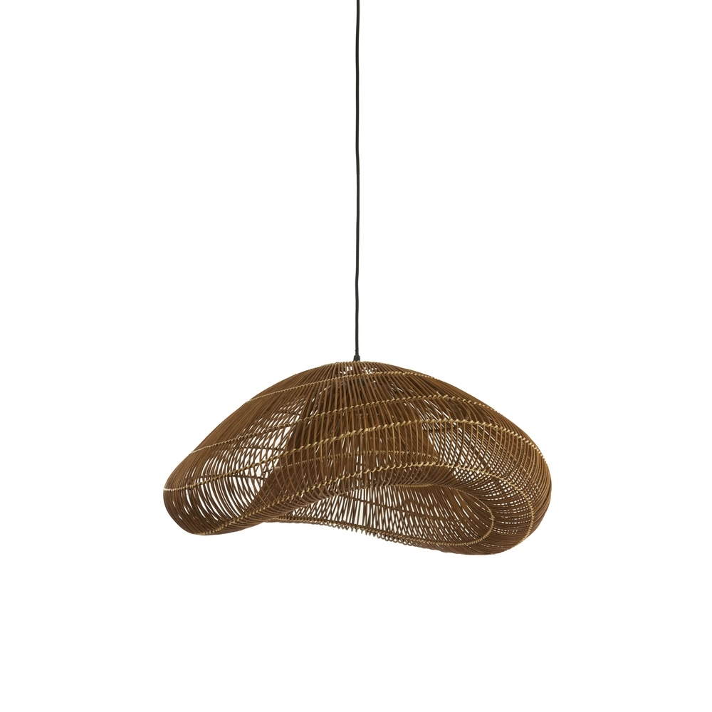 Rattan pendant lamp Janzur Ø 65cm - dark brown