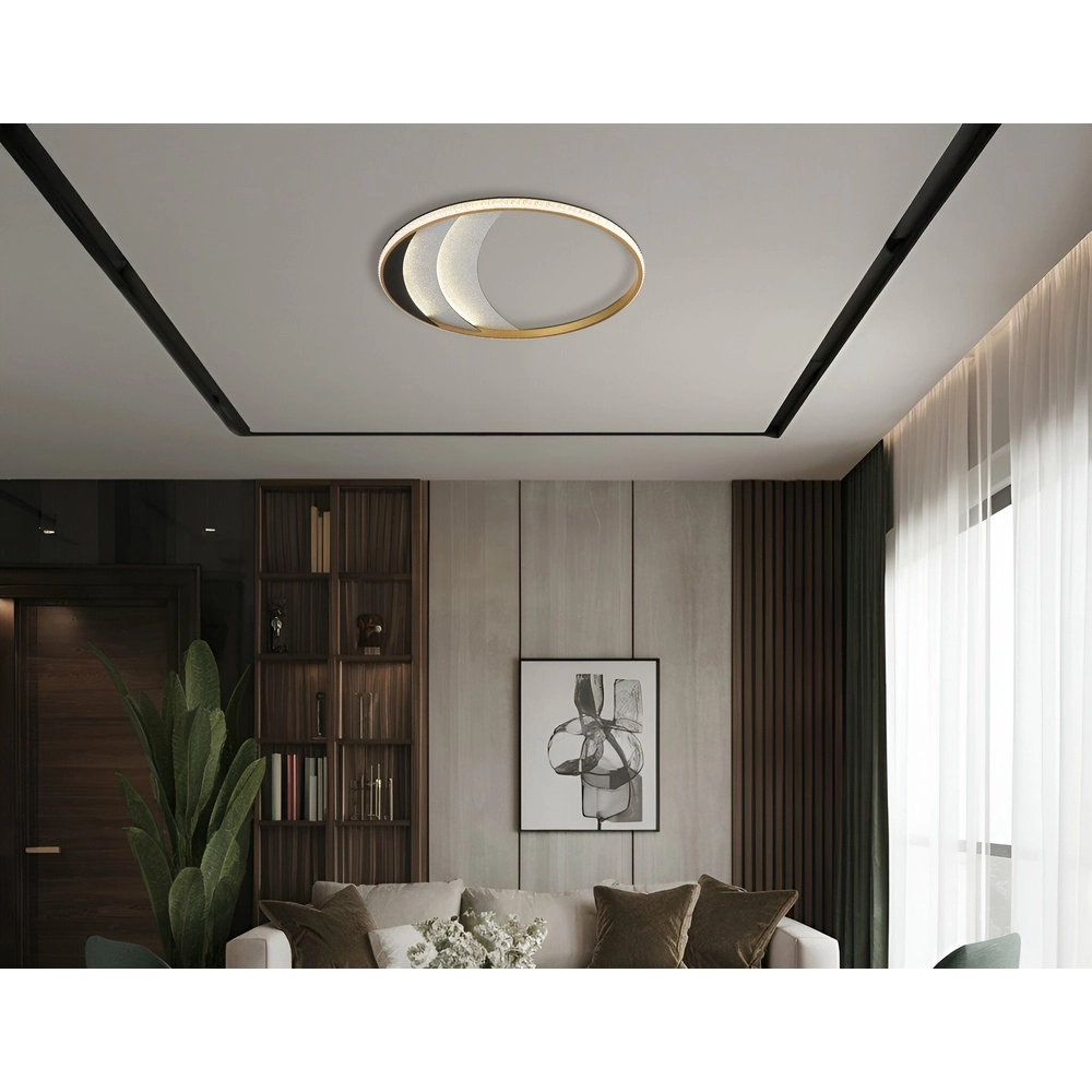 Unique ceiling lamp Constance black with gold Ø 52cm Globo 9007371572847