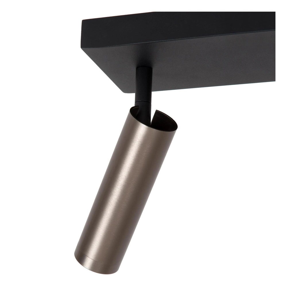 Sleek ceiling lamp Grado 2-light metallic grey Lucide 5411212221711