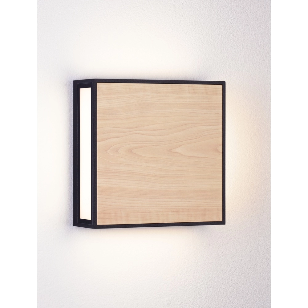 Square wall lamp Astral anthracite with wood Lyora 5212017449924