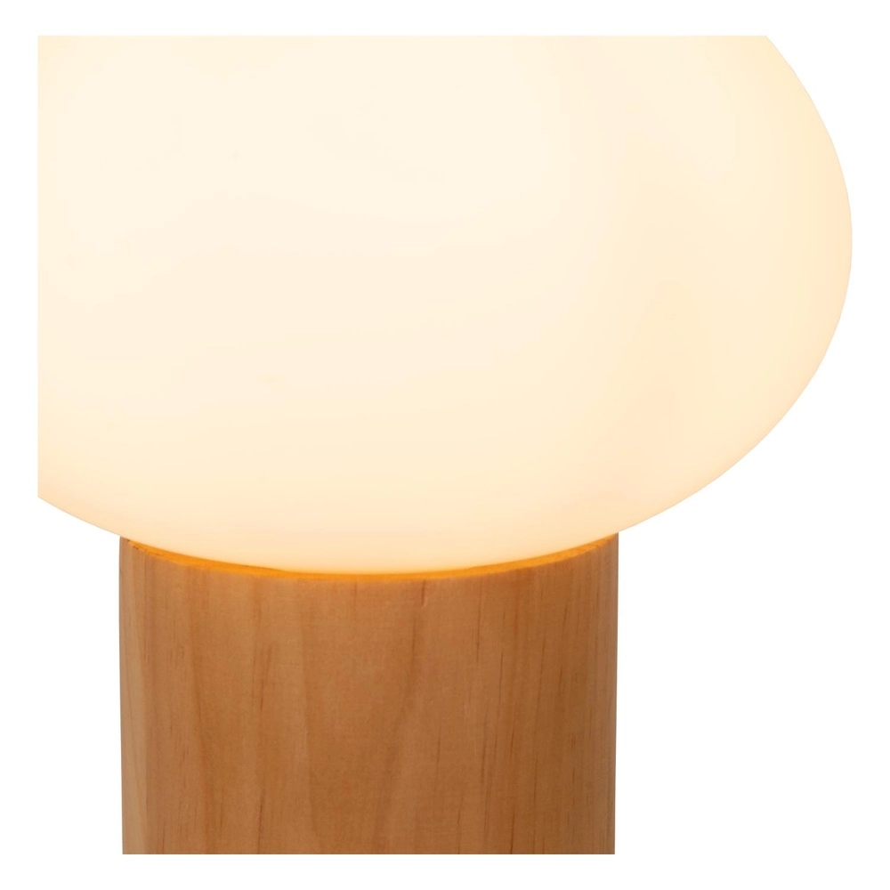 Scandinavian table lamp Birtle wood with white Lucide 5411212051721