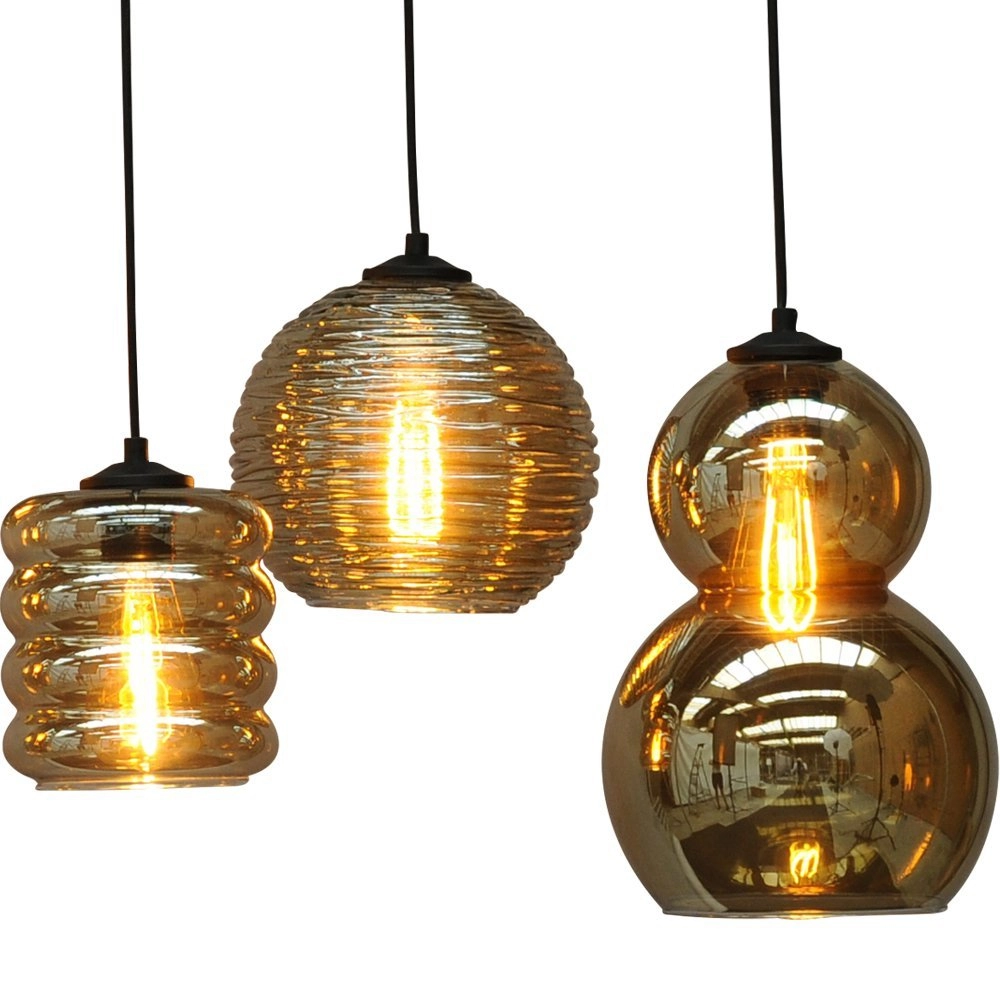 8-bulb pendant lamp Quinto 8 black with smoke glass Masterlight 8718121216584