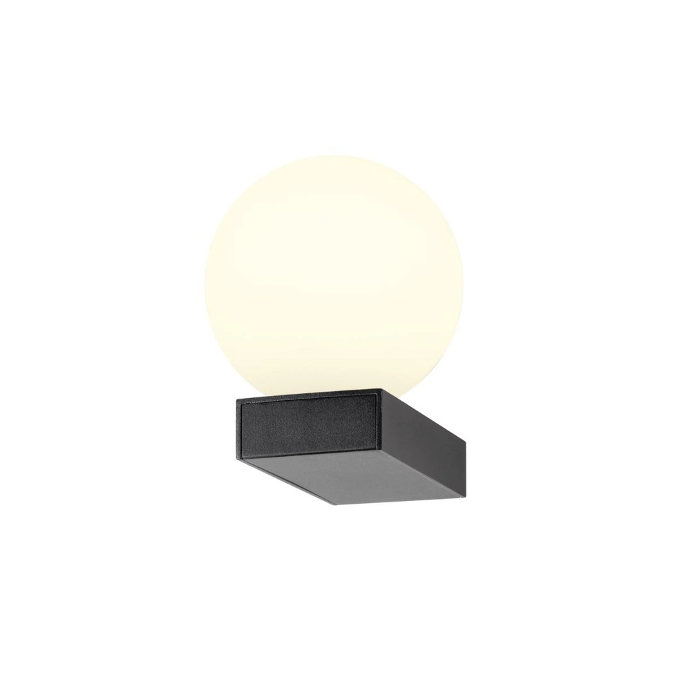 Wall lamp Sun black with white sphere