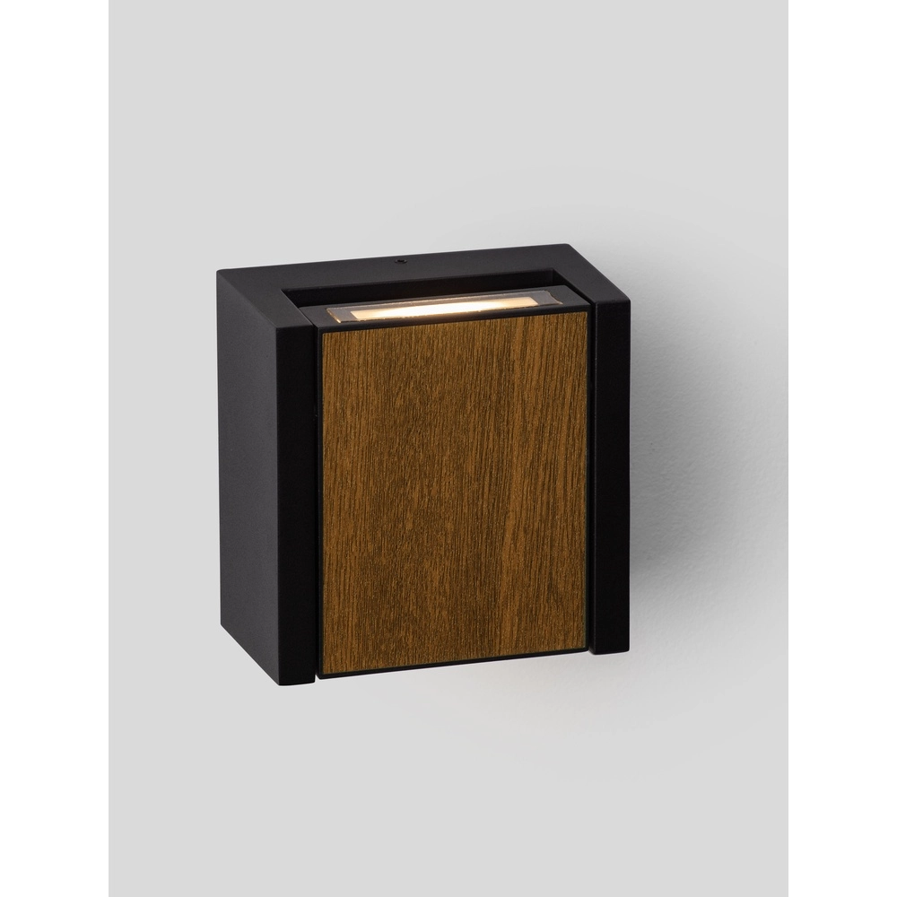 Wall lamp Kioo black with wood Lyora 5212017478795