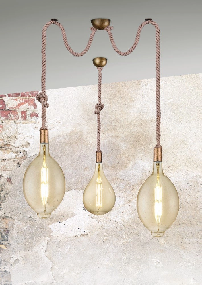 Pendant lamp Cord pendulum bronze Trio 4017807408607
