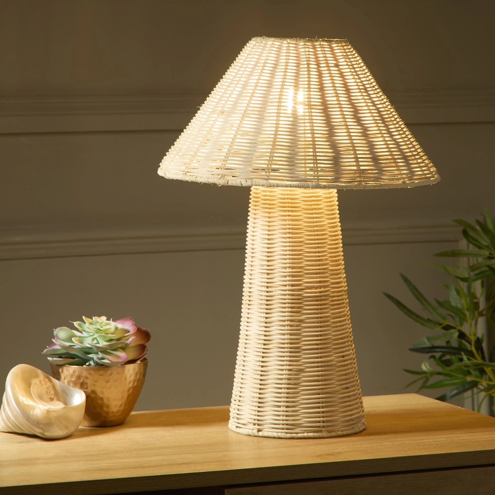 Rattan table lamp Tulum brown Searchlight 5053423305943