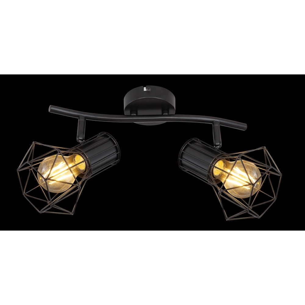 Ceiling lamp Priska 2-light black Globo 9007371400171