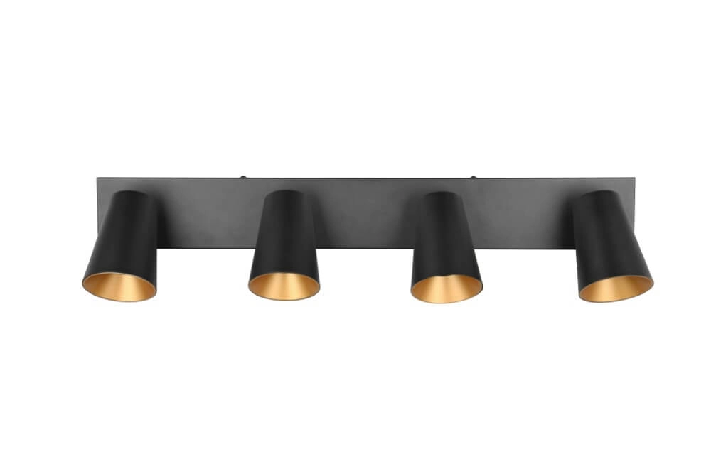 4-light surface-mounted spotlight Sharp black Trio 4017807613100