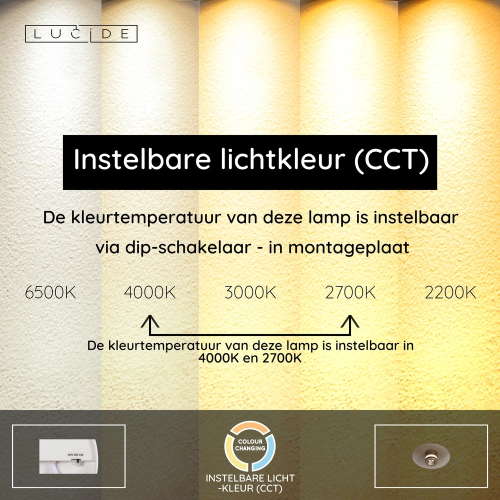 Led ceiling light Santiago Ø 23cm - champagne with amber glass Premium by Lucide 5411212221889
