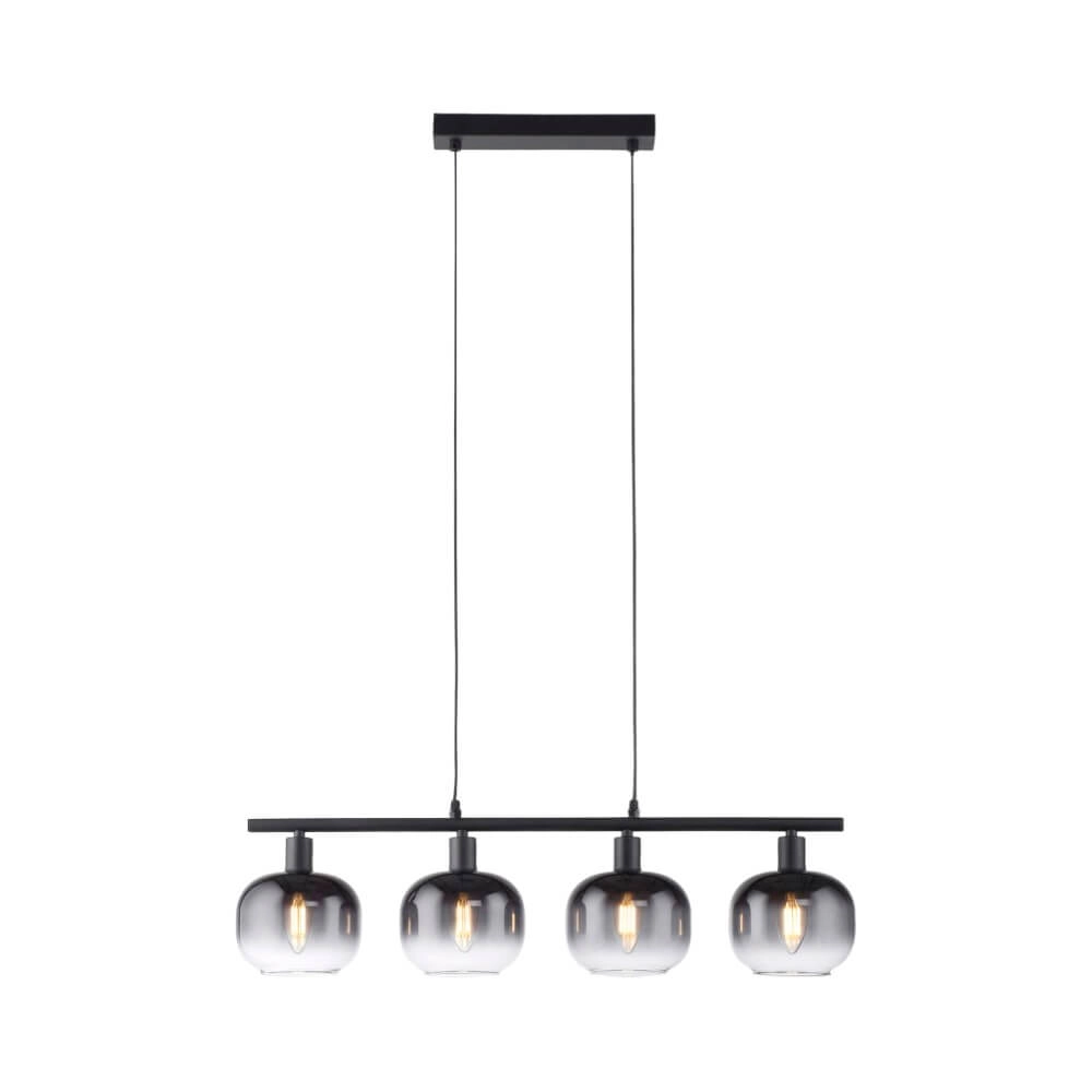 Black pendant lamp Zea 4-light Just Light 4043689993757