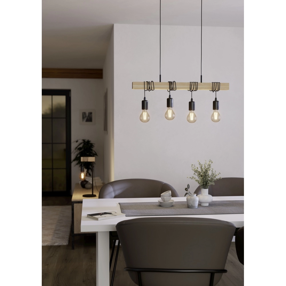 Pendant lamp Townshend wood look - 4x E27 Eglo 9002759435127