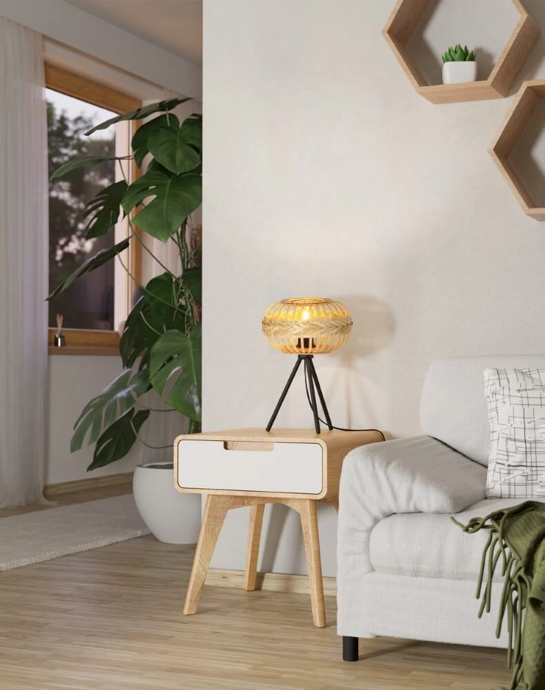Rattan table lamp Amsfield 1 Eglo 9002759438654