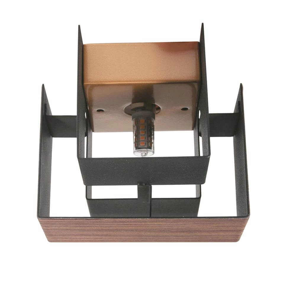 Wall lamp Muro black with wood S Steinhauer 8712746177749