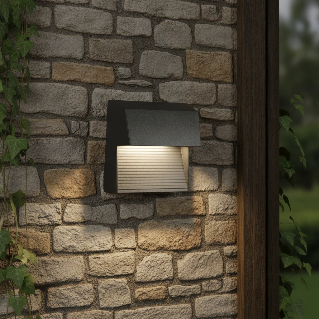Square wall lamp Krypton 15cm grey