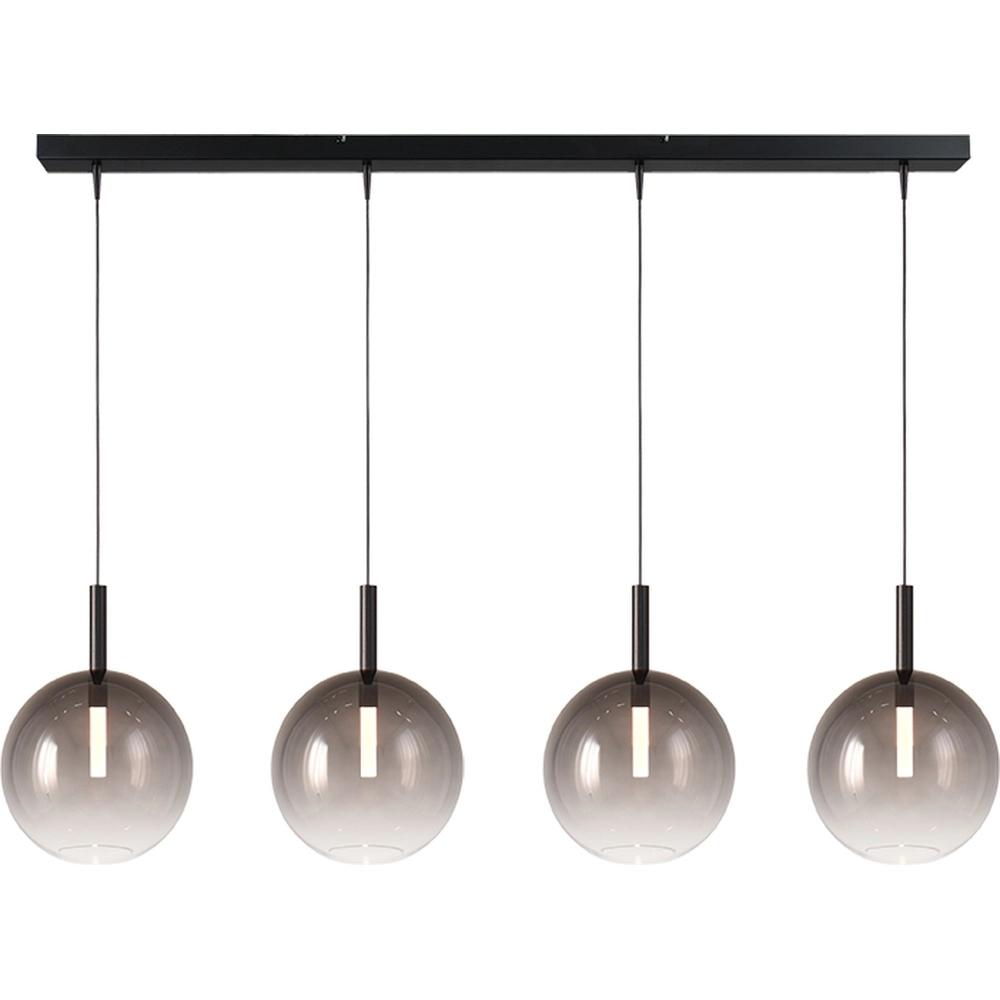 4L pendant lamp Ø24cm Lido Ball with smoke-fading glass