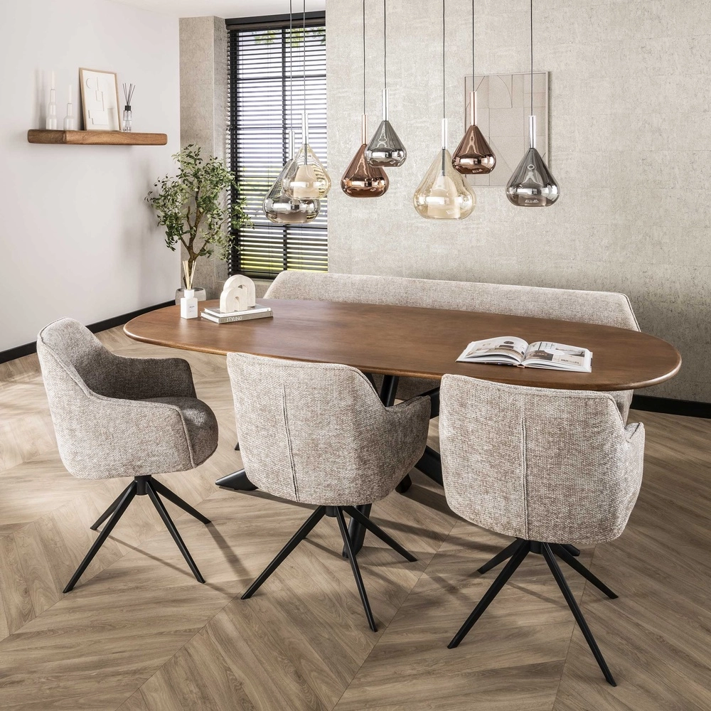 7-light dining table pendant lamp Wings Ø 22cm glass Lyora 8716803511989