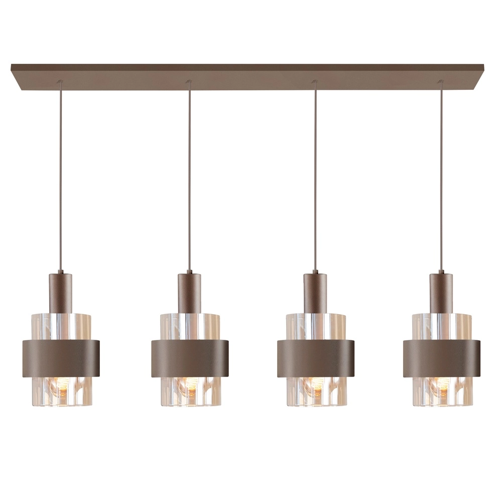 Design pendant lamp Marrone tea brown 4-light