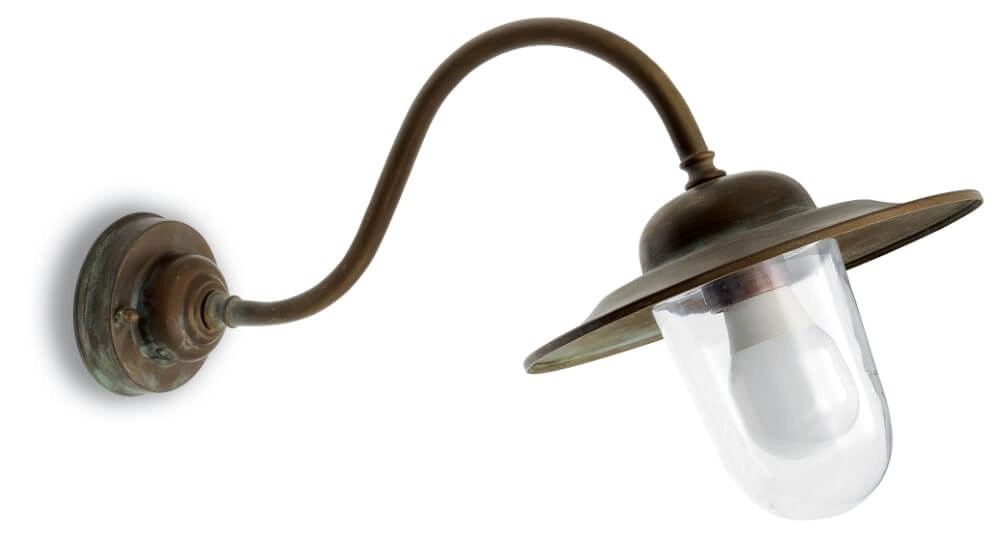Angled outdoor lamp Casale aged brass