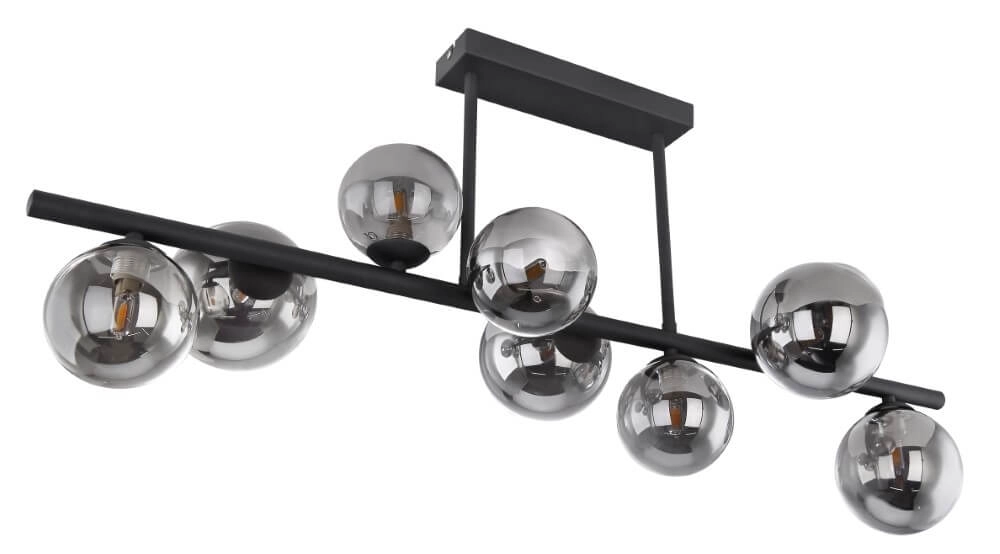 Black ceiling lamp with smoke glass Riha Globo 9007371393039